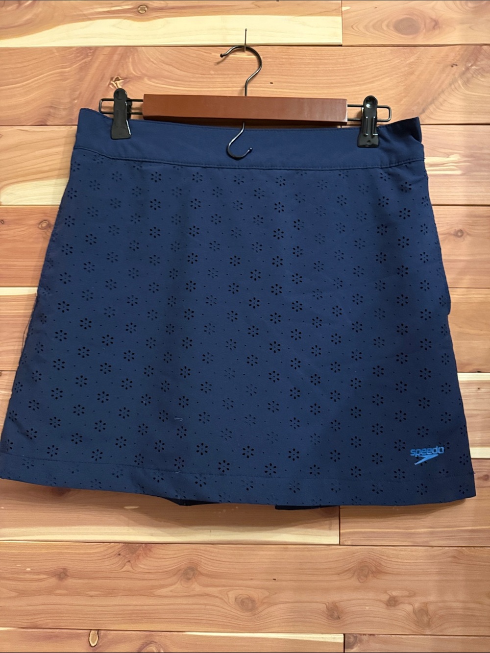 Speedo Navy Eyelet A-Line Swim Skort